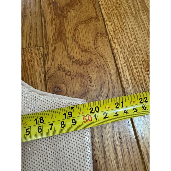 New Express Body Contour Sequin beige Bodysuit Sleeveless Top Party XL - Picture 9 of 10